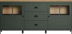 Home affaire Sideboard »Vienna« 1 Stk. tlg. Kommode im Landhausstil - Beleuchtung, Glastüren - B/T/H 185/45/86 cm