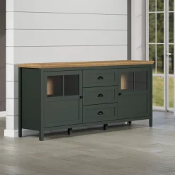 Home affaire Sideboard »Vienna« 1 Stk. tlg. Kommode im Landhausstil - Beleuchtung, Glastüren - B/T/H 185/45/86 cm