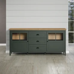 Home affaire Sideboard »Vienna« 1 Stk. tlg. Kommode im Landhausstil - Beleuchtung, Glastüren - B/T/H 185/45/86 cm