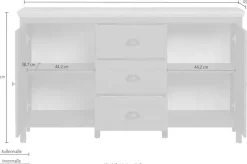 Home affaire Sideboard »Vienna« 1 Stk. tlg. Kommode im Landhausstil mit 3 Vollauszug-Schubladen und 4 Fächer