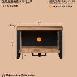Home affaire Sitzbank »Elda« 1 Stk. tlg. Sitzbank mit 1 Gasdruckdämpfer Klappe – (B/T/H) 73/39/47 cm