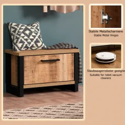 Home affaire Sitzbank »Elda« 1 Stk. tlg. Sitzbank mit 1 Gasdruckdämpfer Klappe – (B/T/H) 73/39/47 cm