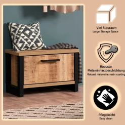Home affaire Sitzbank »Elda« 1 Stk. tlg. Sitzbank mit 1 Gasdruckdämpfer Klappe – (B/T/H) 73/39/47 cm