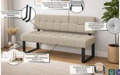 Home affaire Sitzbank »Mia Küchenbank, Polsterbank, Esszimmerbank, 141x64 cm« Moderne Bank undFarben, Sitzplatzanzahl: 2-3, Frei in Raum stellbar