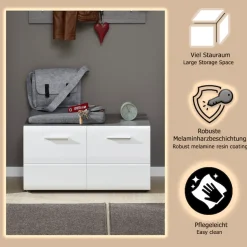 Home affaire Sitzbank »Sovana« Sitzbank mit 2 Türen - (B/T/H) 80/35/41 cm