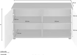 Home affaire Sitzbank »Sovana« Sitzbank mit 2 Türen - (B/T/H) 80/35/41 cm