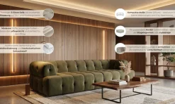 Home affaire 3-Sitzer »APERIRE Design-Sofa, moderne Steppung, Breite 225 cm« mit Wellenunterfederung, gemütlich und modern, komfortables Sitzgefühl