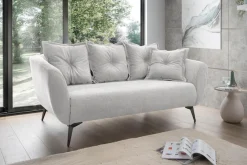 Home affaire 2,5-Sitzer »Baggio, Breite 196 cm zeitlos & elegant, bequem« schwarze Metallfüße