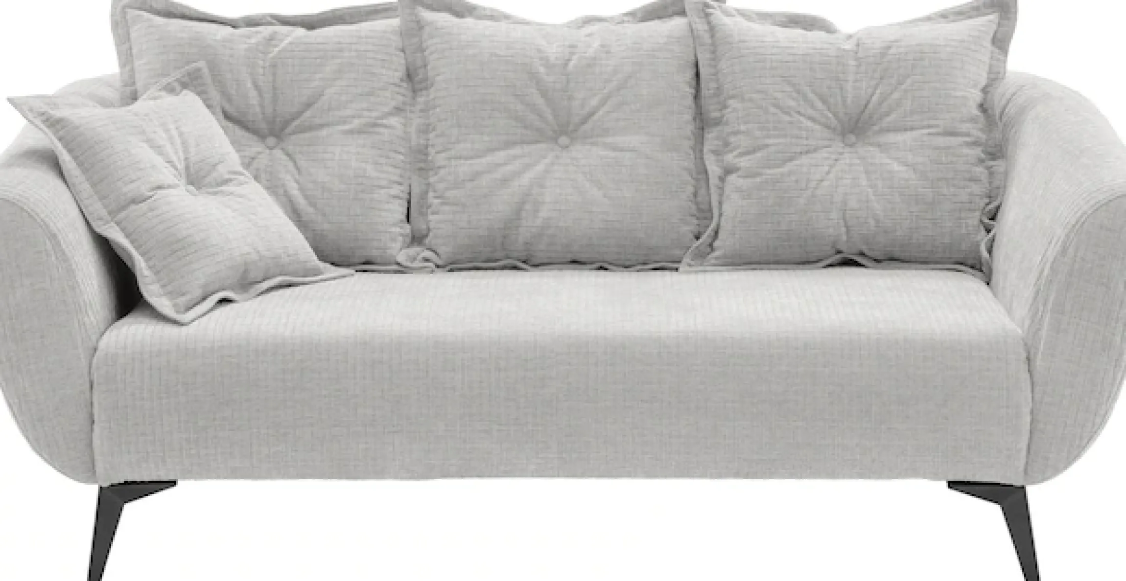 Home affaire 2,5-Sitzer »Baggio, Breite 196 cm zeitlos & elegant, bequem« schwarze Metallfüße