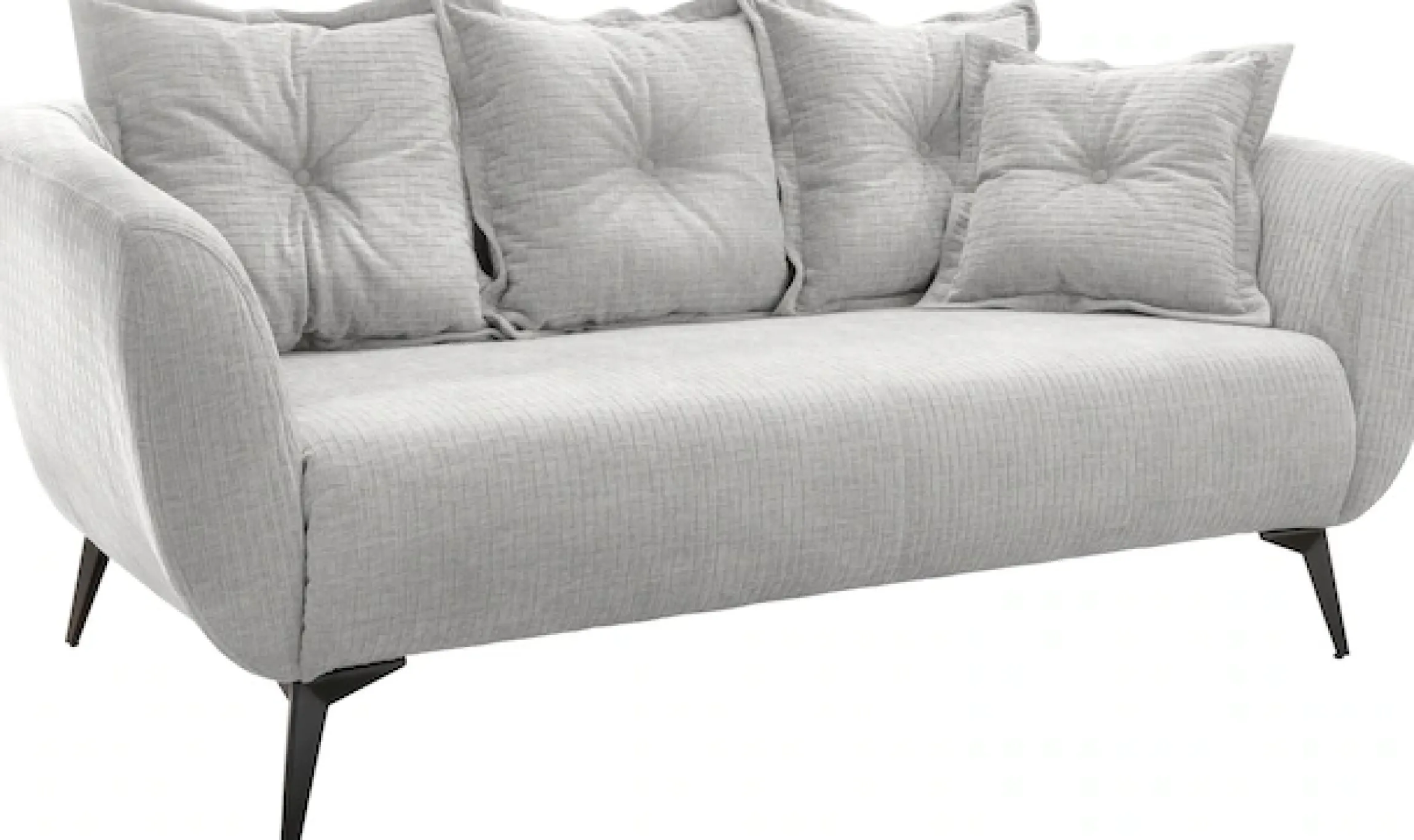 Home affaire 2,5-Sitzer »Baggio, Breite 196 cm zeitlos & elegant, bequem« schwarze Metallfüße