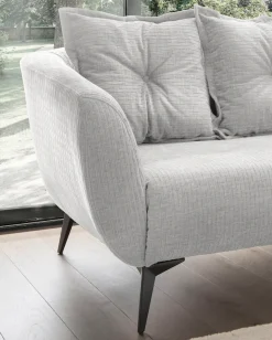 Home affaire 2,5-Sitzer »Baggio, Breite 196 cm zeitlos & elegant, bequem« schwarze Metallfüße