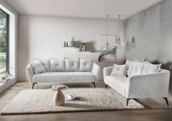 Home affaire 2,5-Sitzer »Baggio, Breite 196 cm zeitlos & elegant, bequem« schwarze Metallfüße