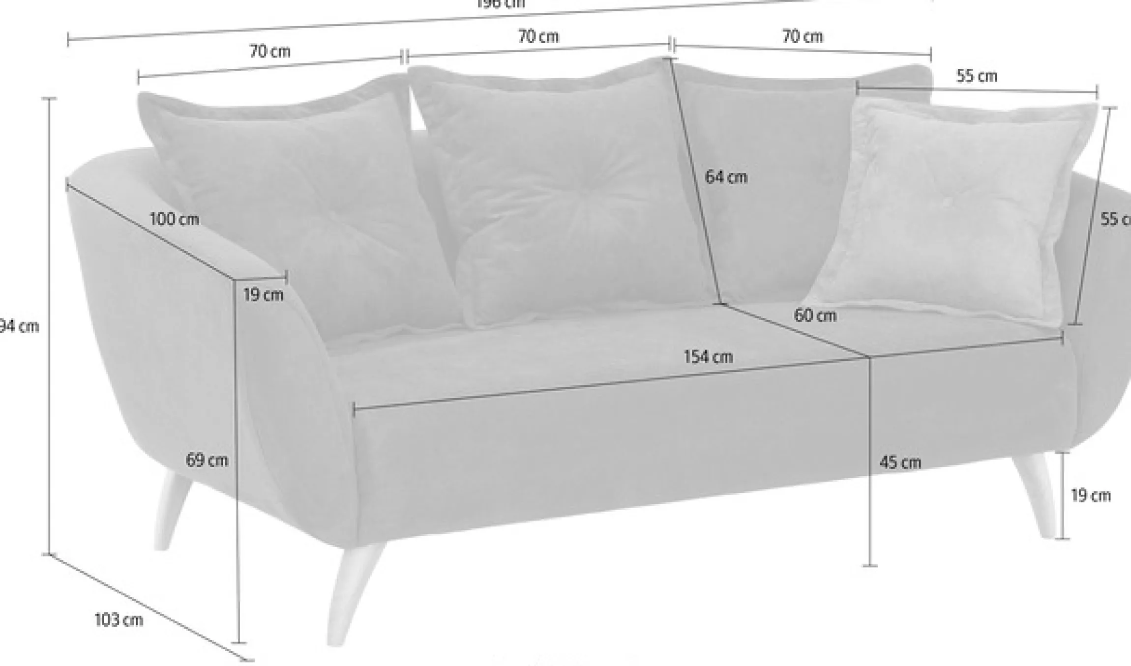 Home affaire 2,5-Sitzer »Baggio modern und romantisches Design, bequem« Zierkissen inklusive