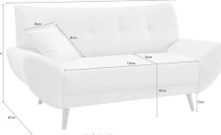 Home affaire 2-Sitzer »Basta komfortable Wellenunterfederung, Breite 174cm«