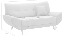 Home affaire 2-Sitzer »Basta, komfortable Wellenunterfederung, Breite 174cm«
