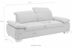 Home affaire 2,5-Sitzer »Bergamo Multifunktions-Couch, elegant und komfortabel« mit Armlehn-und Rückenfunktion, Federkern