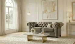 Home affaire 2-Sitzer »BRONNOY Chesterfield Sofa mit aufwendiger Knopfheftung, Breite 152 cm« Sofa mit geschwungenen Armlehnen, Chesterfield-Optik, Glamour