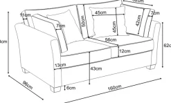 Home affaire 2-Sitzer »CALIFORNIA« maritimer Landhausstil, in 3 Breiten, mit Holzfüßen Weiß lackiert