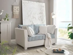 Home affaire 2-Sitzer »CALIFORNIA« maritimer Landhausstil, in 3 Breiten, mit Holzfüßen Weiß lackiert