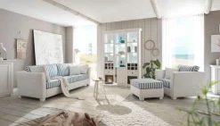 Home affaire 2,5-Sitzer »CALIFORNIA« maritimer Landhausstil, in 3 Breiten, mit Holzfüßen Weiß lackiert