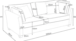 Home affaire 2,5-Sitzer »CALIFORNIA« maritimer Landhausstil, in 3 Breiten, mit Holzfüßen Weiß lackiert