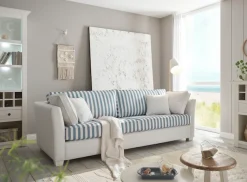 Home affaire 2,5-Sitzer »CALIFORNIA« maritimer Landhausstil, in 3 Breiten, mit Holzfüßen Weiß lackiert