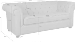 Home affaire 3-Sitzer »CHARENTE, optionale Schlafsofa, Chesterfield-Sofa, Bettfunktion« mit edler Knopfheftung und typischen Armlehnen, B/T/H 198/89/74 cm
