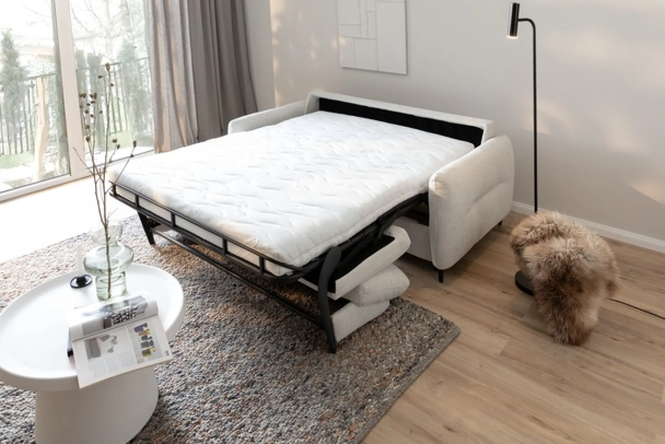 Home affaire 3-Sitzer »Clevina, Dauerschlafsofa mit Kaltschaummatratze, Breite 216 cm« Sofa & Bett in einem – kinderleicht ausklappbar & freistellbar im Raum