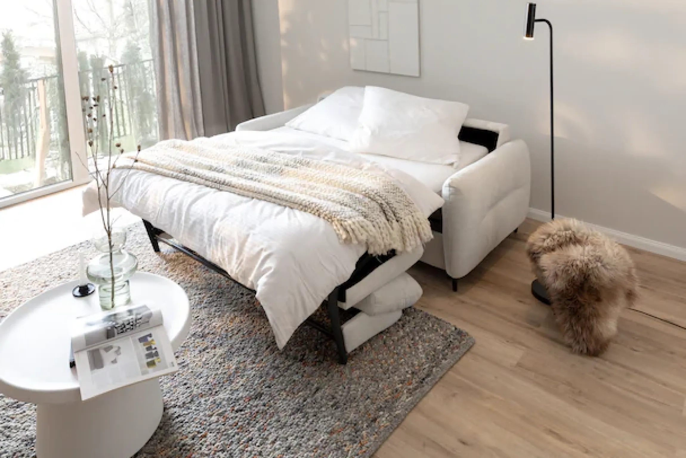 Home affaire 3-Sitzer »Clevina, Dauerschlafsofa mit Kaltschaummatratze, Breite 216 cm« Sofa & Bett in einem – kinderleicht ausklappbar & freistellbar im Raum