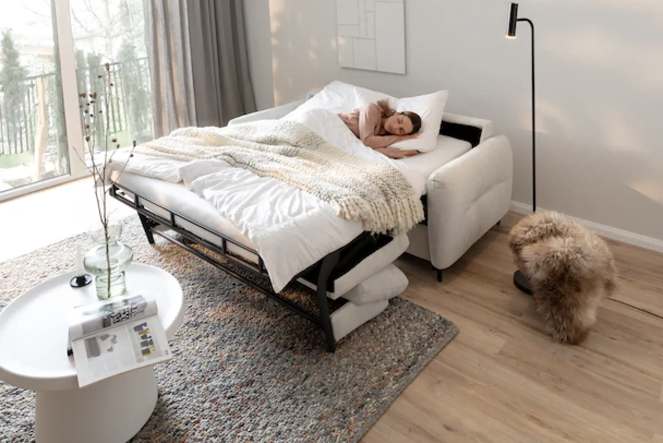Home affaire 3-Sitzer »Clevina, Dauerschlafsofa mit Kaltschaummatratze, Breite 216 cm« Sofa & Bett in einem – kinderleicht ausklappbar & freistellbar im Raum