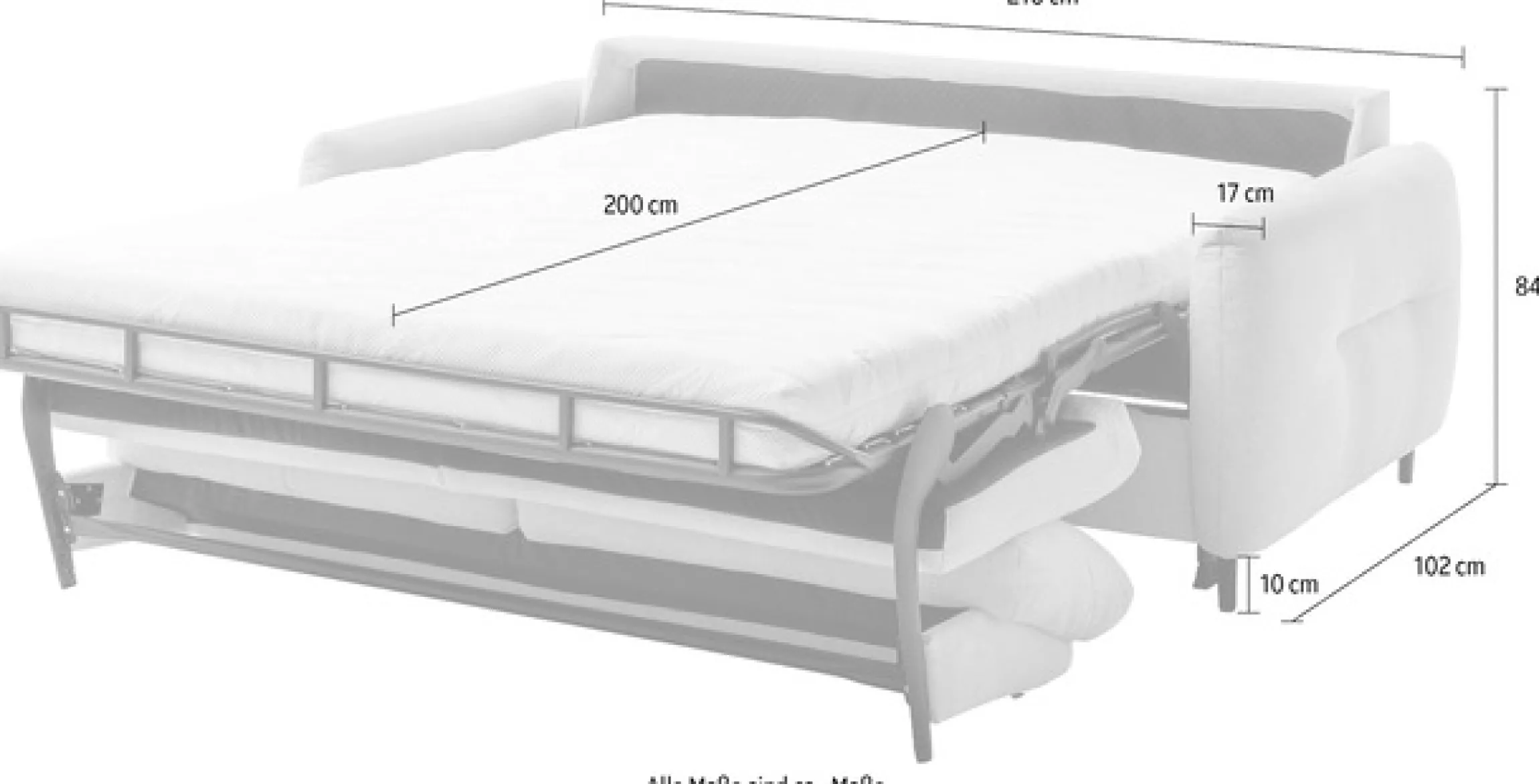Home affaire 3-Sitzer »Clevina, Dauerschlafsofa mit Kaltschaummatratze, Breite 216 cm« Sofa & Bett in einem – kinderleicht ausklappbar & freistellbar im Raum