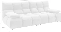 Home affaire 3-Sitzer »Cozy Bubble, mit klappbaren Armlehnen, Breite 220cm« mit eleganter Steppung, Rundumbezug & weicher Polsterung