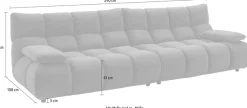 Home affaire 4-Sitzer »Cozy Bubble, mit klappbaren Armlehnen, Breite 290cm« mit eleganter Steppung, Rundumbezug & weicher Polsterung