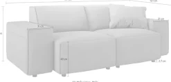 Home affaire 2-Sitzer »Glimminge auch in Breitcord + Feincord + Easy care-Bezug« besondere Kedernähte, , Zierkissen