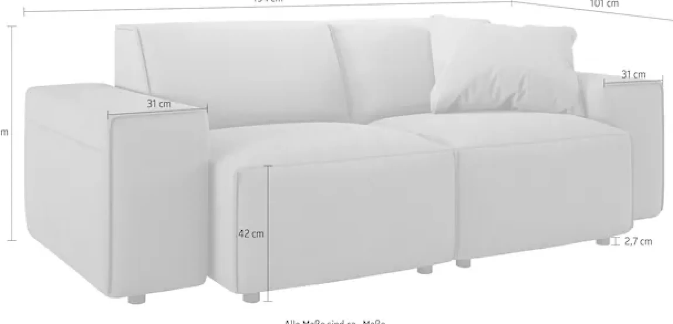 Home affaire 2-Sitzer »Glimminge auch in Breitcord + Feincord + Easy care-Bezug« besondere Kedernähte, , Zierkissen