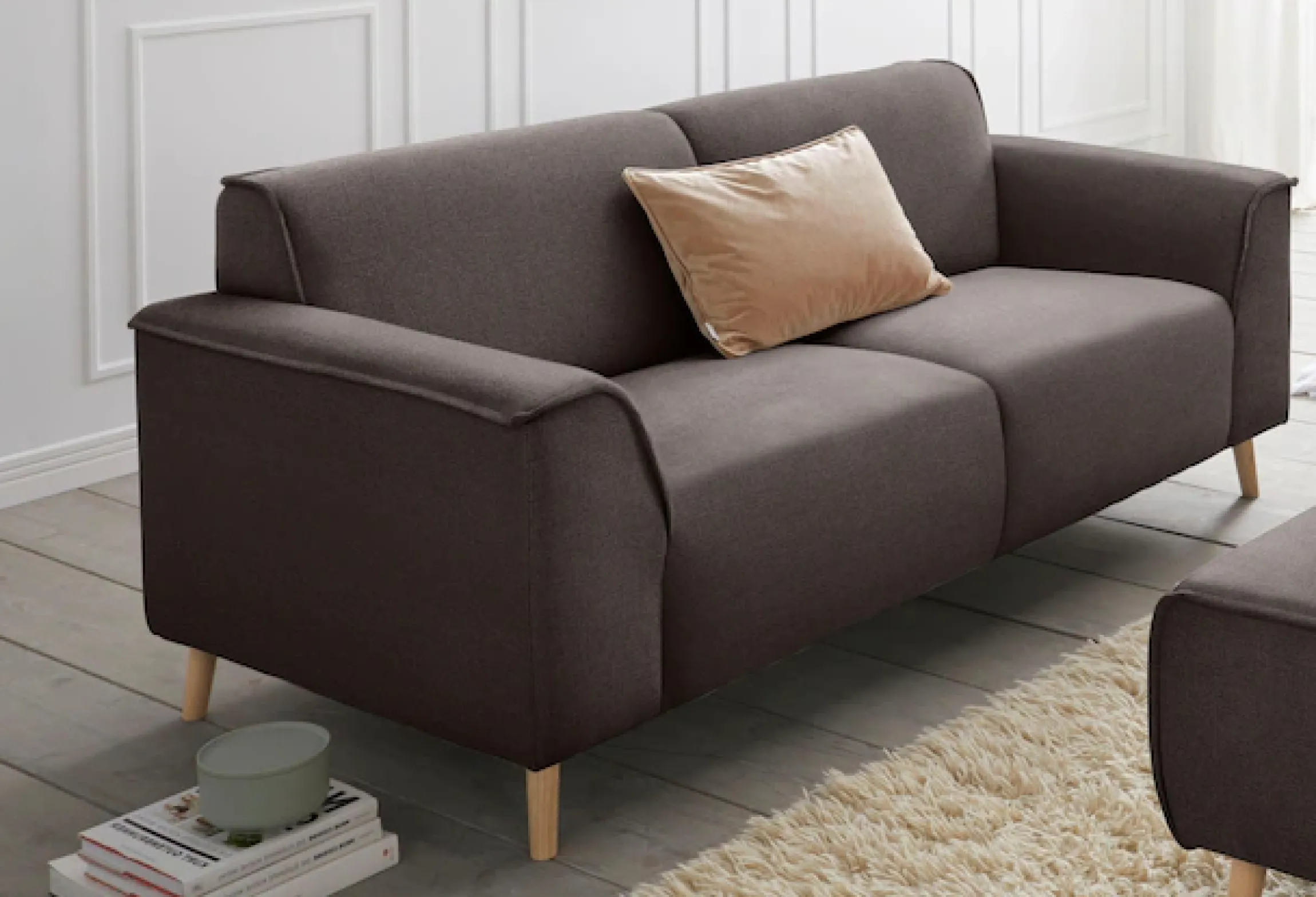 Home affaire 2,5-Sitzer »Janek Scandic Design, elegant und zeitlos« mit Federkern und Keder in scandinavischem Design