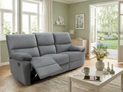 Home affaire 3-Sitzer »LANNOY, manuelle o. elelektrische Relaxfunktion in 2 Sitzen, USB A/C« Liegefunktion (105°-150°), Reclinersofa, Webstoff, Federkern