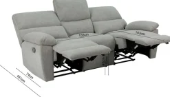 Home affaire 3-Sitzer »LANNOY, manuelle o. elelektrische Relaxfunktion in 2 Sitzen, USB A/C« Liegefunktion (105°-150°), Reclinersofa, Webstoff, Federkern