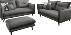 Home affaire 3-Sitzer »Lazio, 183 cm breit, modern und bequem« Velours, inkl. Rücken- und Zierkissen