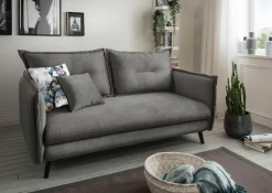 Home affaire 3-Sitzer »Lazio, 183 cm breit, modern und bequem« Velours, inkl. Rücken- und Zierkissen