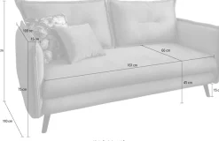 Home affaire 3-Sitzer »Lazio, 183 cm breit, modern und bequem« Velours, inkl. Rücken- und Zierkissen