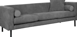 Home affaire 3-Sitzer »Lillibeth Designsofa mit Wellenunterfederung, Maße B/T/H: 218/74/83 cm« Zierkissen als Wendekissen, Bezug Samtoptik oder Cord
