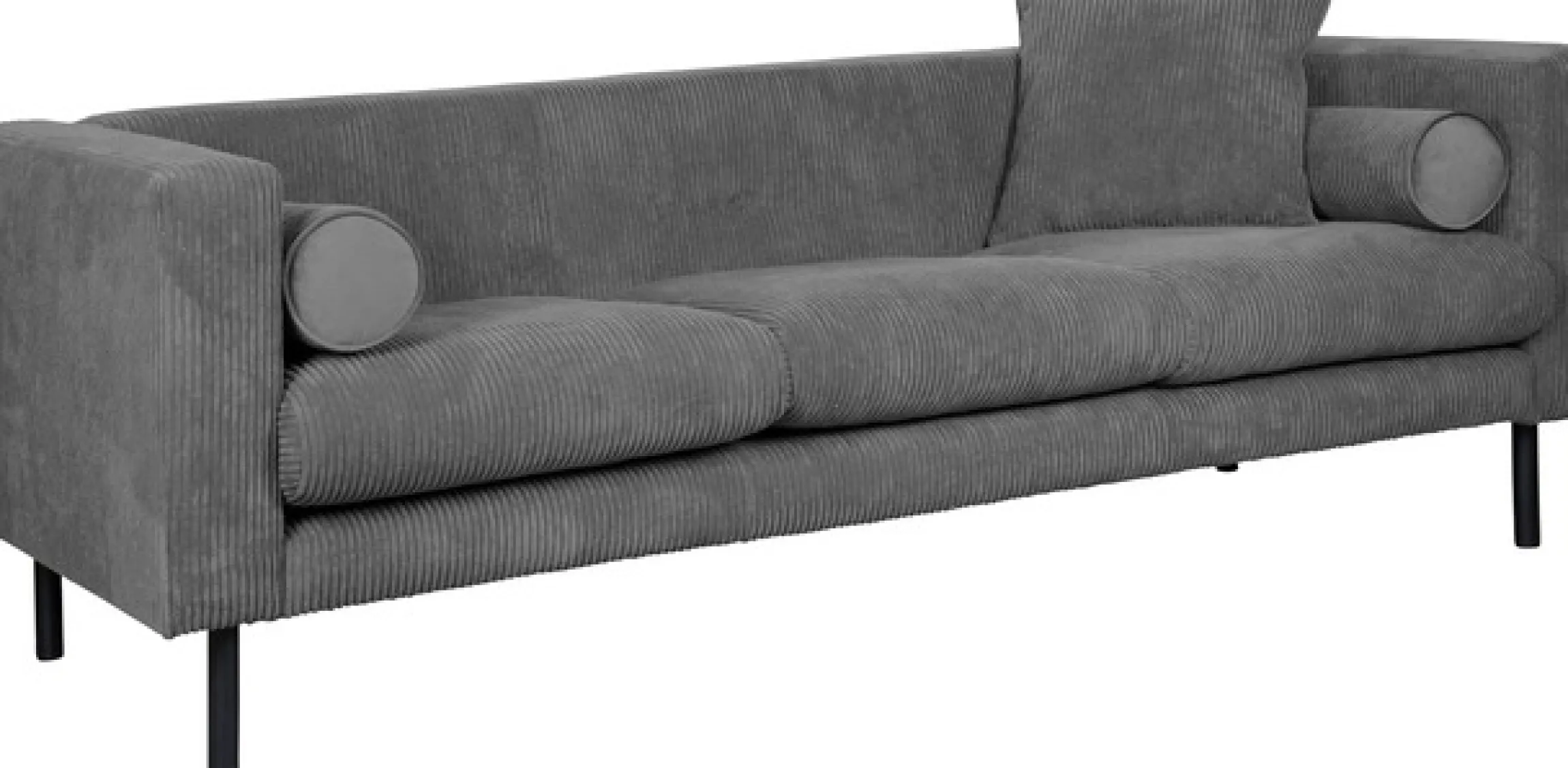 Home affaire 3-Sitzer »Lillibeth Designsofa mit Wellenunterfederung, Maße B/T/H: 218/74/83 cm« Zierkissen als Wendekissen, Bezug Samtoptik oder Cord