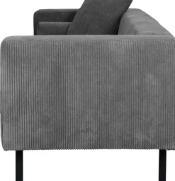 Home affaire 3-Sitzer »Lillibeth Designsofa mit Wellenunterfederung, Maße B/T/H: 218/74/83 cm« Zierkissen als Wendekissen, Bezug Samtoptik oder Cord