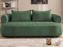 Home affaire 3-Sitzer »LUSSAC 3-Sitzer Design-Sofa mit Zierkissen, Maße B/T/H: 202/123/78 cm« hoher Sitzkomfort und modernes Design, Sofa ohne Bettfunktion
