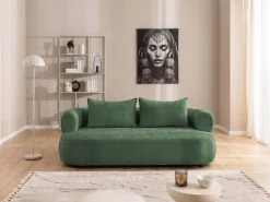 Home affaire 3-Sitzer »LUSSAC 3-Sitzer Design-Sofa mit Zierkissen, Maße B/T/H: 202/123/78 cm« hoher Sitzkomfort und modernes Design, Sofa ohne Bettfunktion