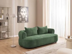 Home affaire 3-Sitzer »LUSSAC 3-Sitzer Design-Sofa mit Zierkissen, Maße B/T/H: 202/123/78 cm« hoher Sitzkomfort und modernes Design, Sofa ohne Bettfunktion