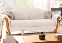 Home affaire 3-Sitzer »Milano, bequemes Sofa mit geschwungenen Armlehnen, Landhaus-Stil«