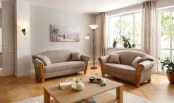 Home affaire 2-Sitzer »Milano Vintage Breite 159cm, Federkern, bequem, Komfortsitzhöhe 45cm« mit Federkern, Bezug in Lederoptik, incl. Zierkissen