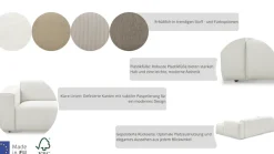 Home affaire 2-Sitzer »Noord mit Kedernaht, Breite 227 cm« Cord, Struktur, Webstoff, mit Wellenunterfederung, Massivholzrahmen